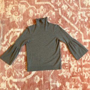 Mock Neck, Gray Sweater